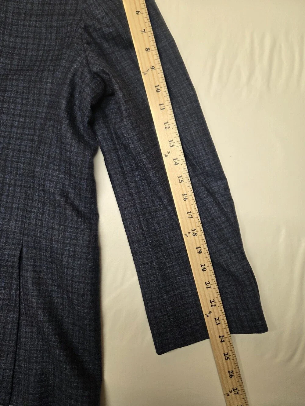 Joseph Abboud Heritage Navy Plaid Wool Sport Coat Mens 46R Lanificio di Pray